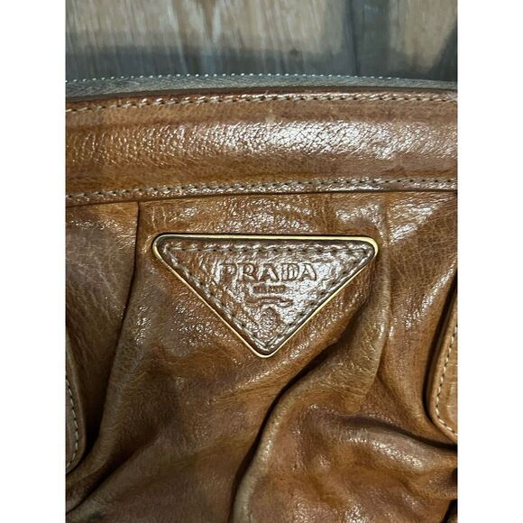 Vintage Prada Women’s Brown Leather Satchel Frame Bag - Picture 3 of 6